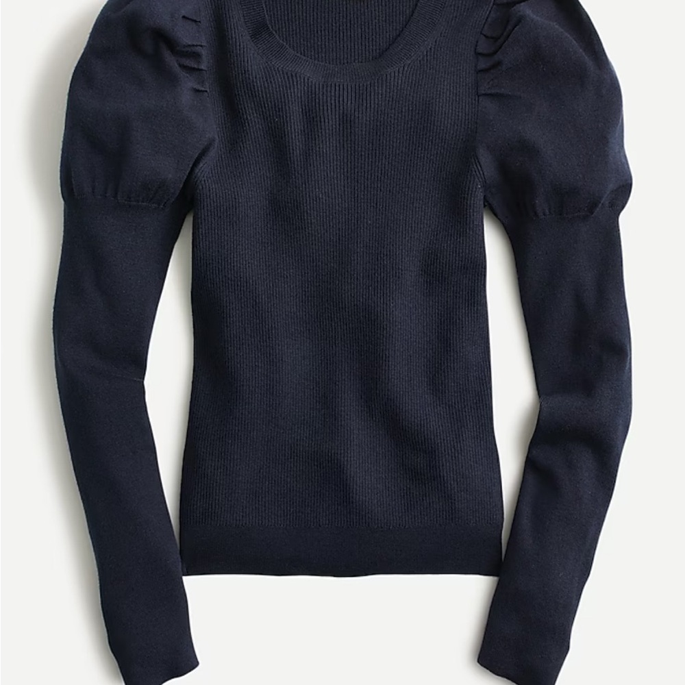 Elegant Black Puff Sleeve Sweater